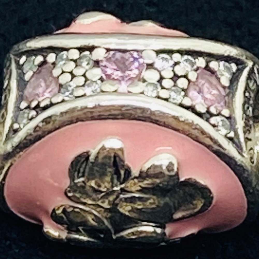 Pandora Authentic Minnie Mouse Charm Retired SSPink Enamel 797170EN9 Disney - Picture 3 of 5